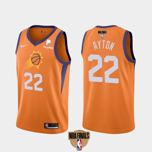 Men's Phoenix Suns #22 Deandre Ayton 2021 Orange Statement Finals Basketball Swingman Stitched NBA Jersey